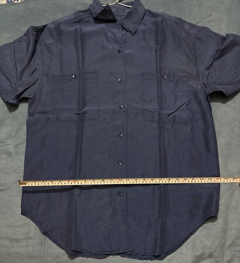 Blue Silk Shirt
