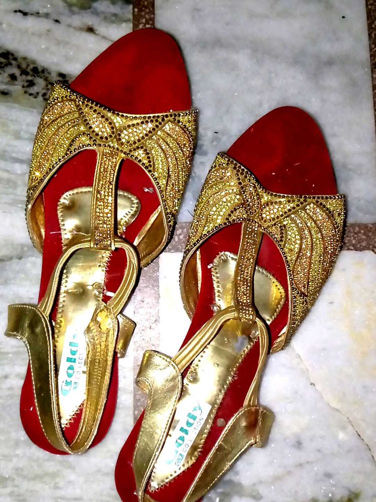 Red &amp; Gold Flats