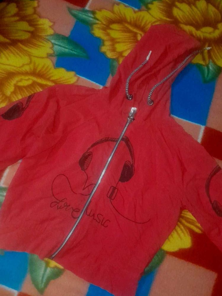 Red &#39;Love Music&#39; Graphic Hoodie