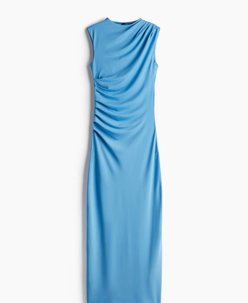 Elegant Blue Bodycon Midi Dress🧞‍♂️💙🌀🦕🥏