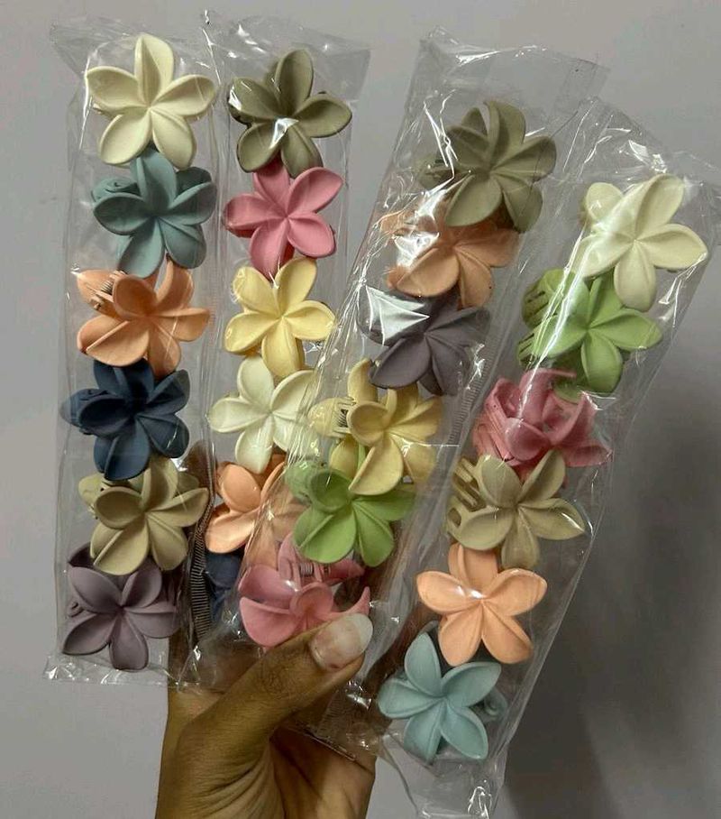 Floral Clips Set Of 6