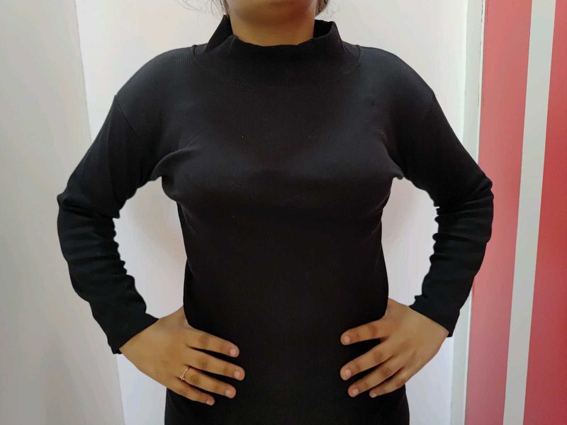 Polo Neck Black Top