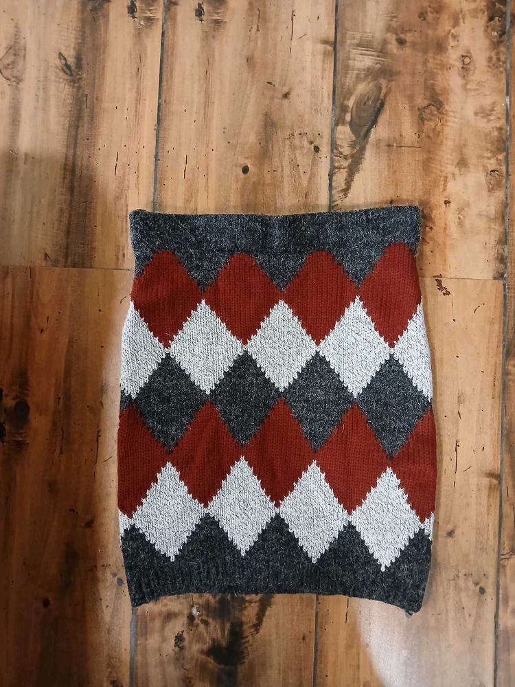 Argyle Knit Mini Skirt