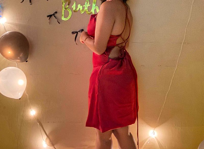 Red Mini backless Dress