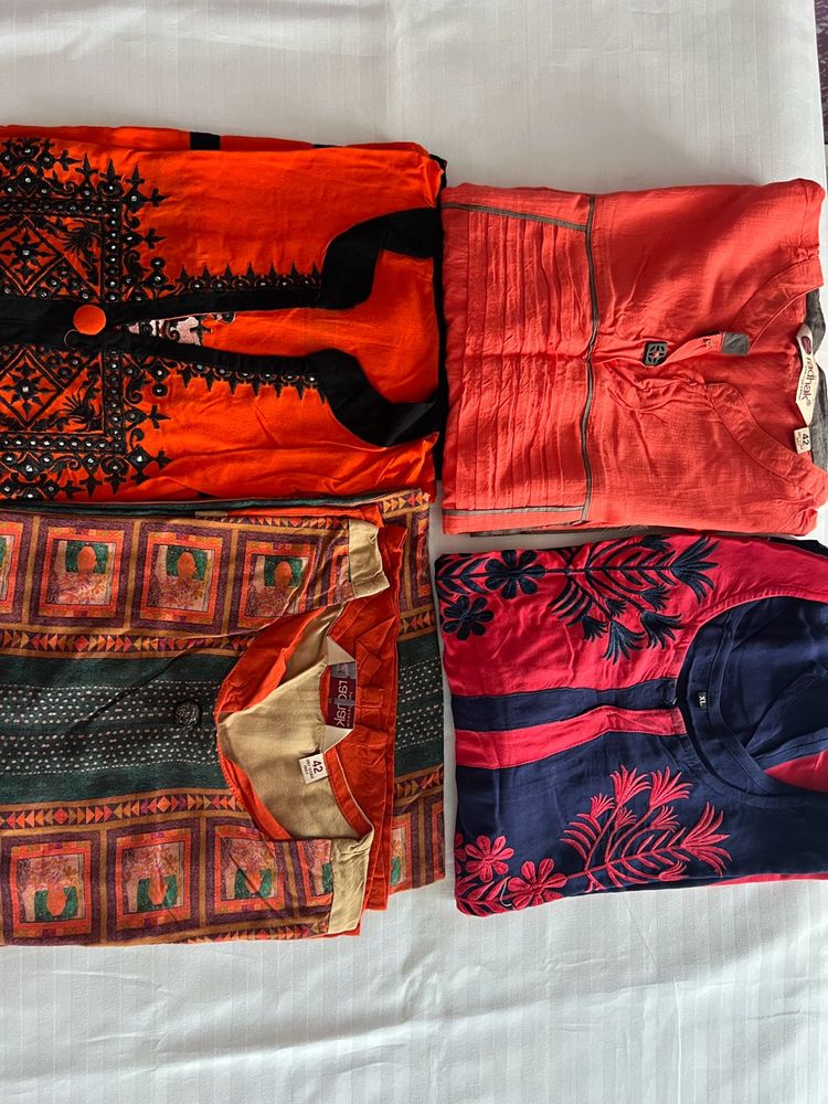Set Of 4 Women Kurti Combo