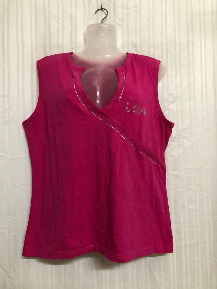 Pink Sleeveless Stylish Top