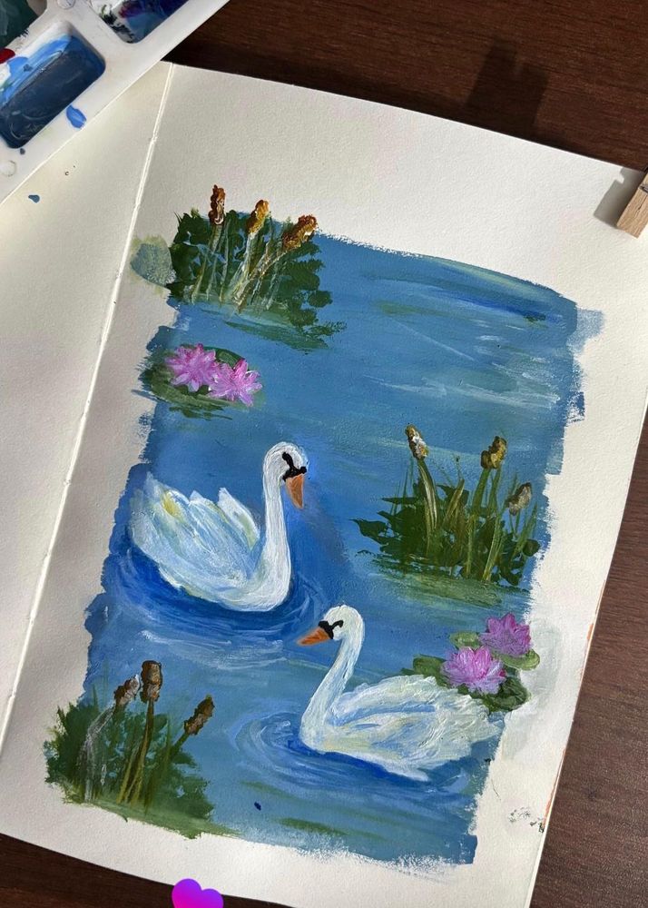 Beautiful Swan Artwork 🦢🪷