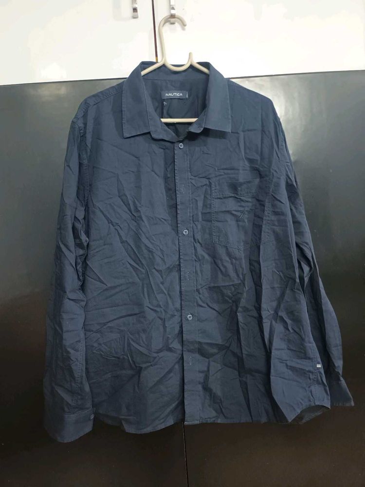 Nautica Slim Fit Navy Blue Shirt Casual Wear