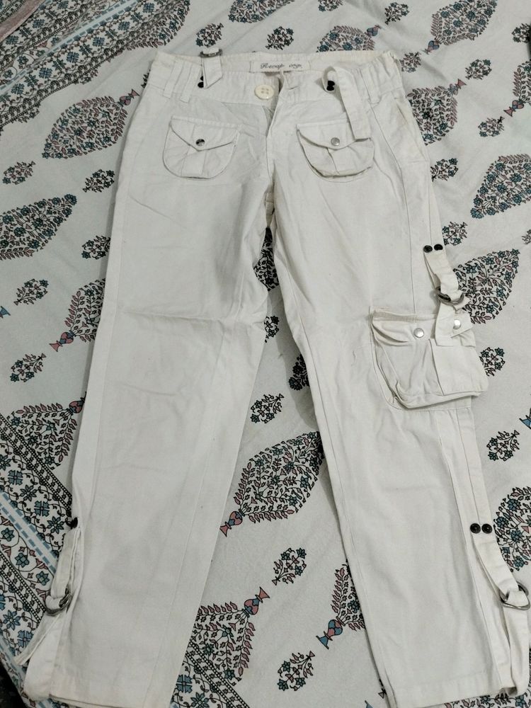 Recap White Cargo Pants For Women