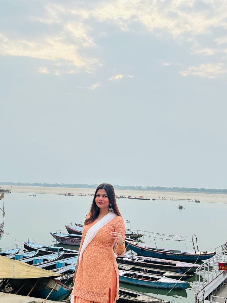 Peach Embroidered Kurta Set. it is padded