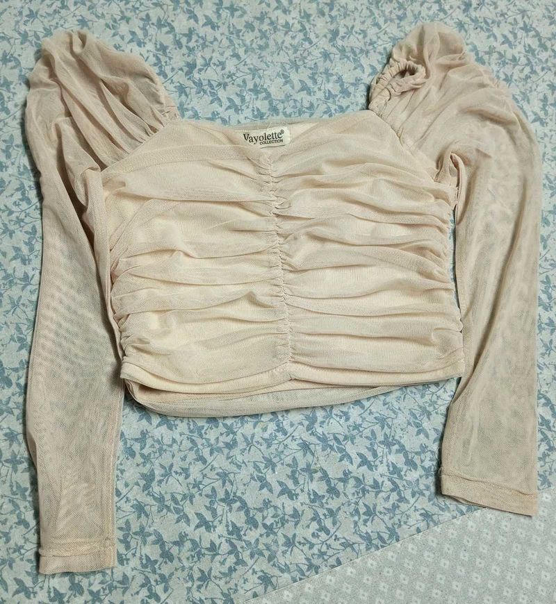 Beige Colour Crop Top
