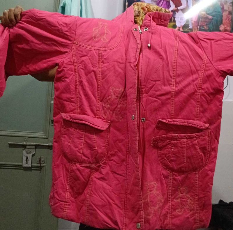 Pink Quilted Winter Coat