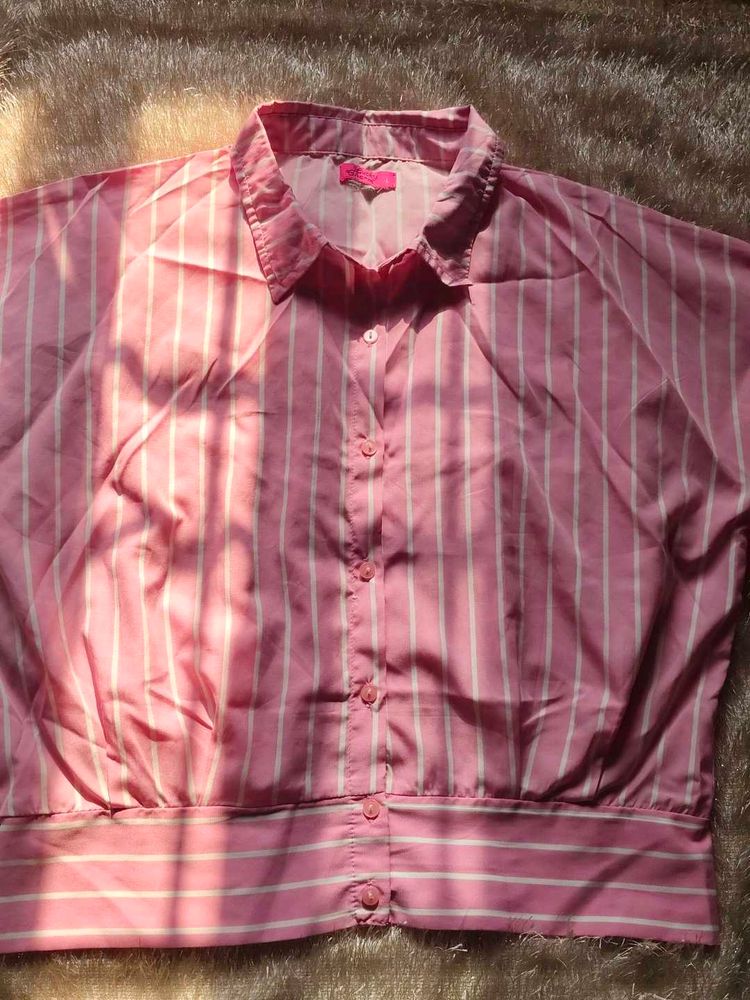 Pink Striped Button-Down Shirt