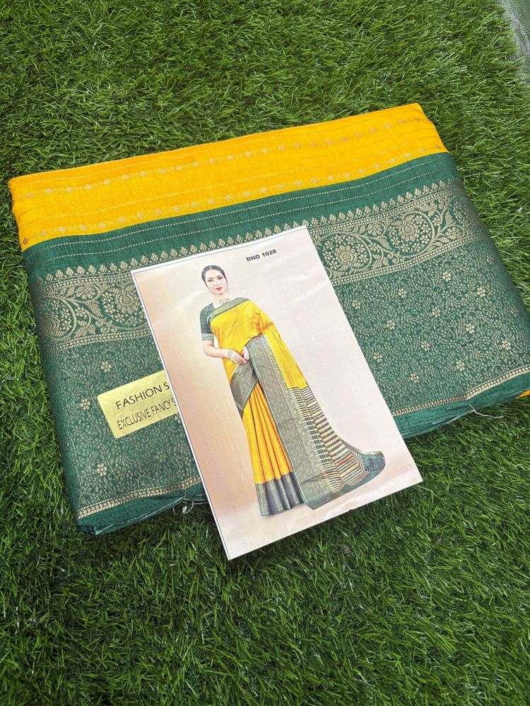 Elegant Yellow &amp; Green Saree for women’s and girls