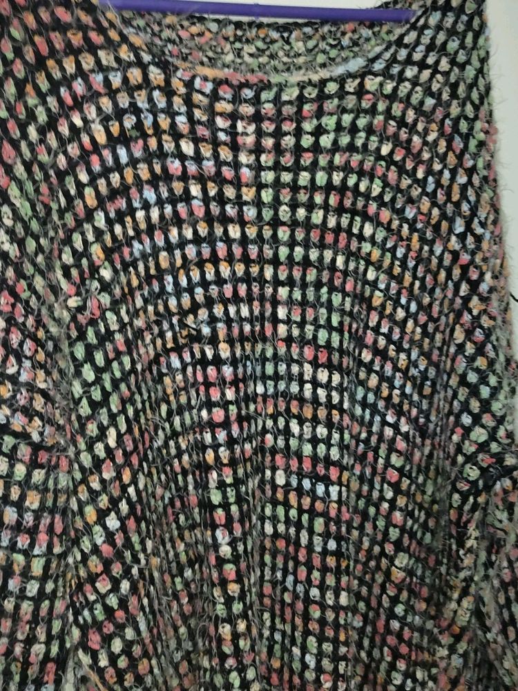 Urbanic Furry Multicolor Oversized Sweater