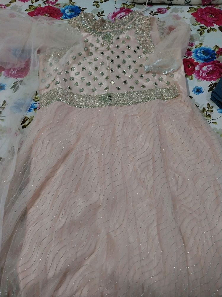 Baby Pink Colour Party Wear  Gawn