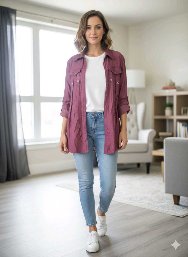 Burgundy Casual Jacket