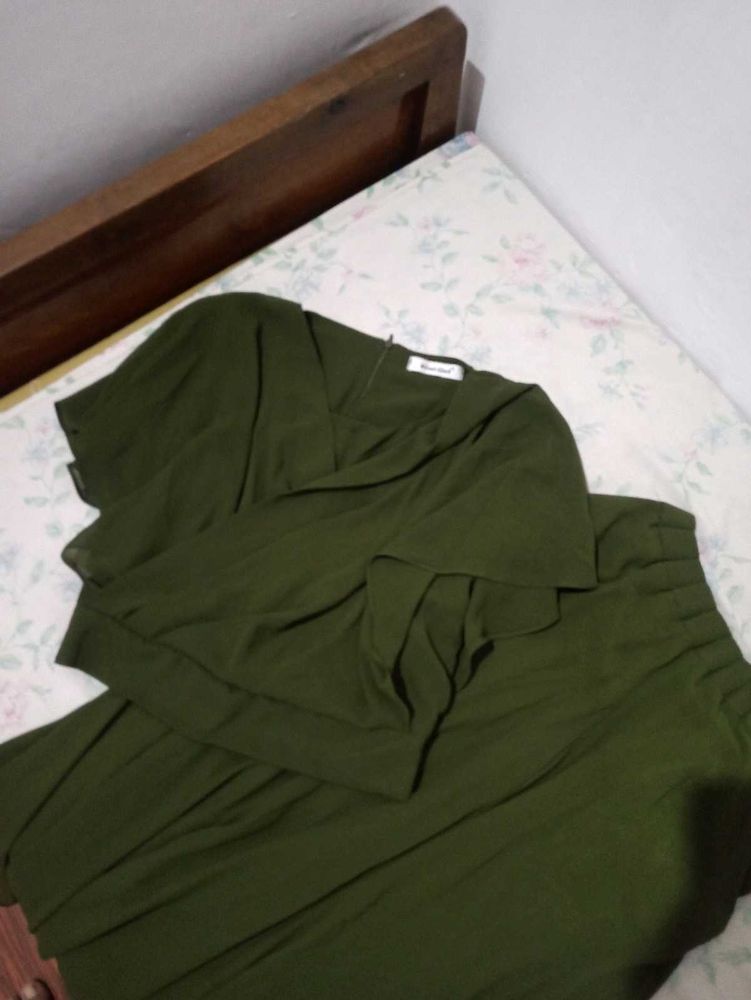 army green classy cord set
