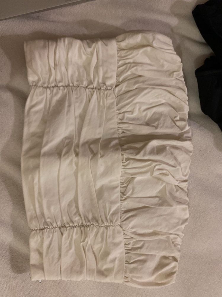 zara off white tube top