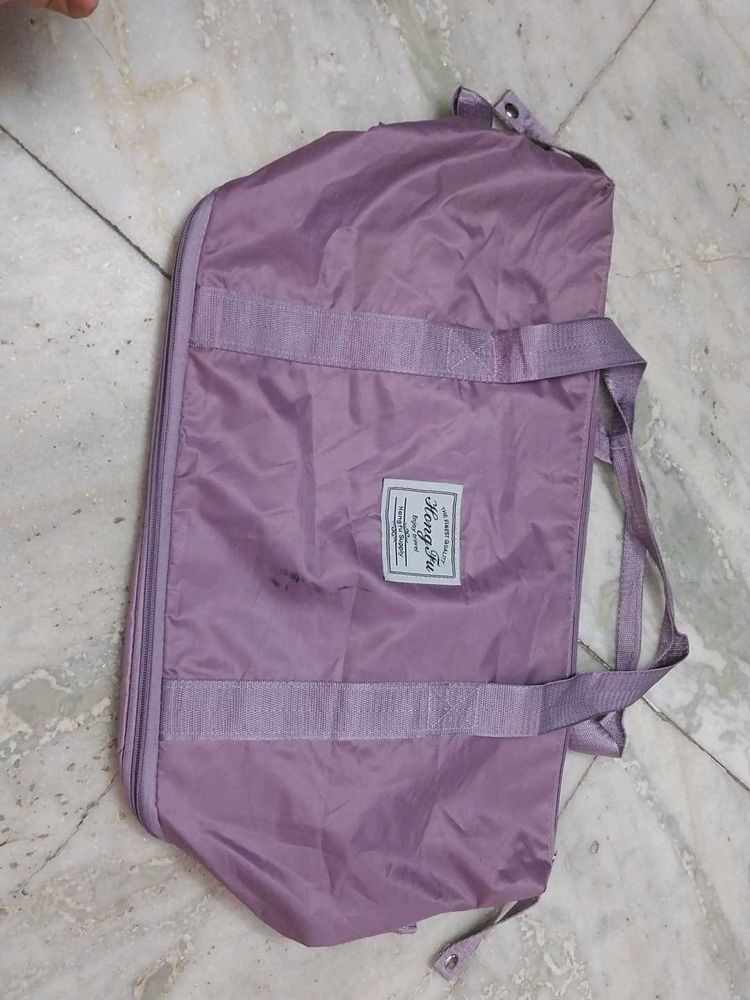 Lilac Foldable Travel Duffel Bag