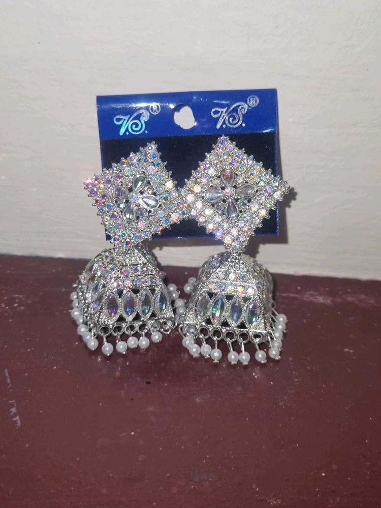 Silver Jhumka