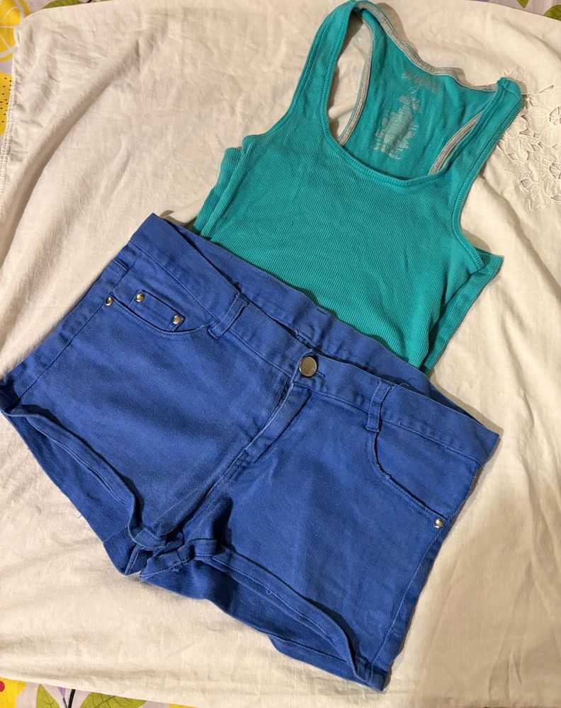 Combo Max Ribbed Tank Top And Shorts