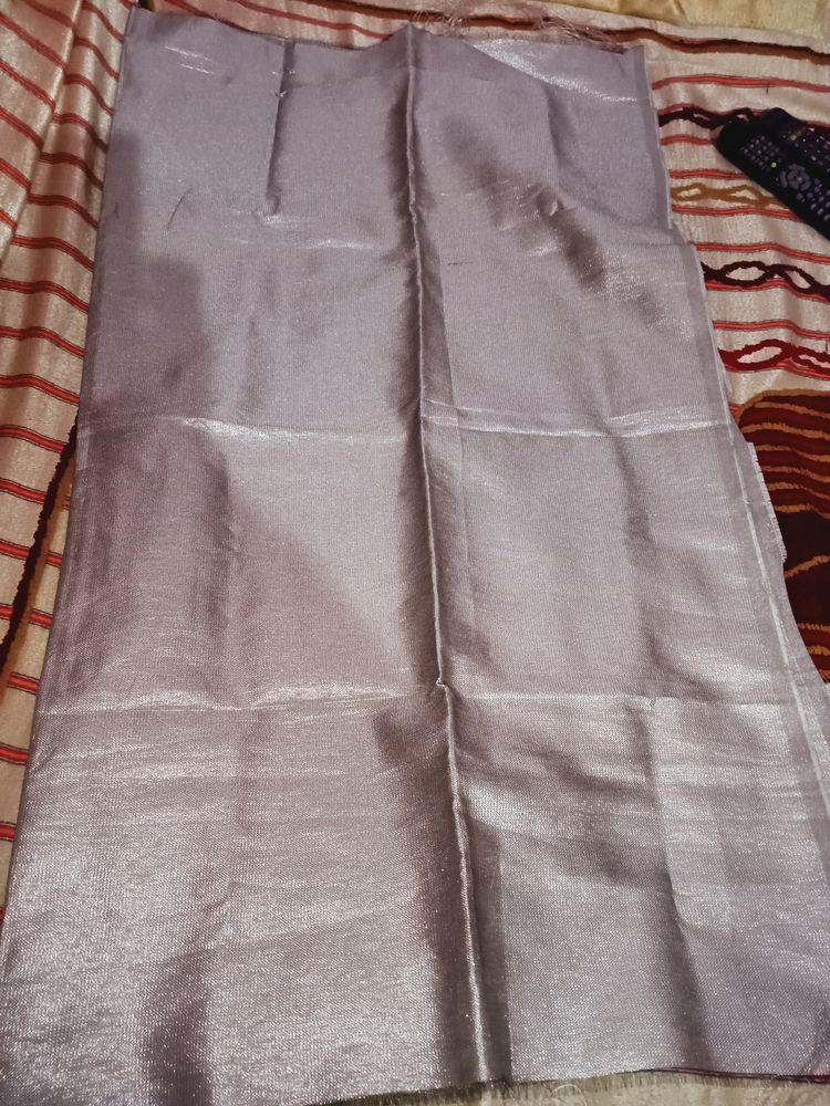 1 Miter Blouse Piece Cloth Silver Color