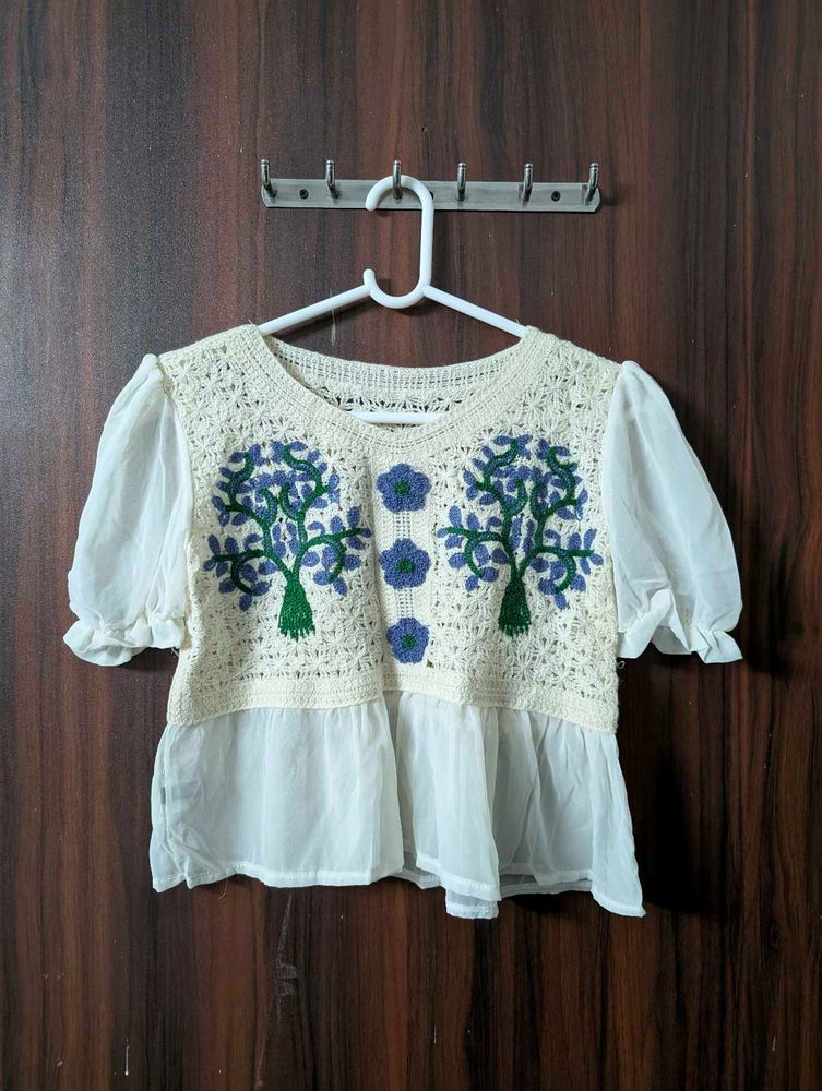 Crochet Floral Top