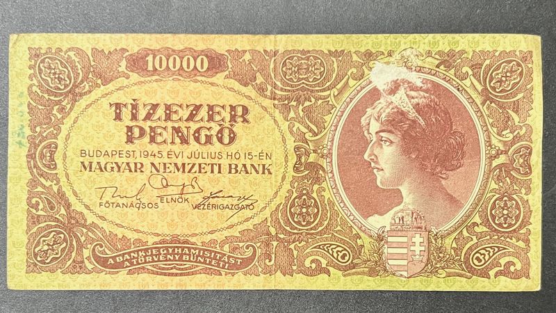 10000 Milpengo 1945 Revenue Stamp Banknote