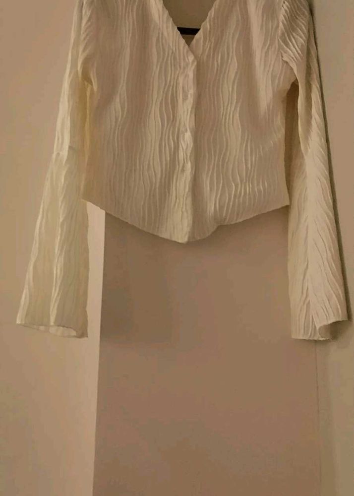 Textured Bell Sleeve Top