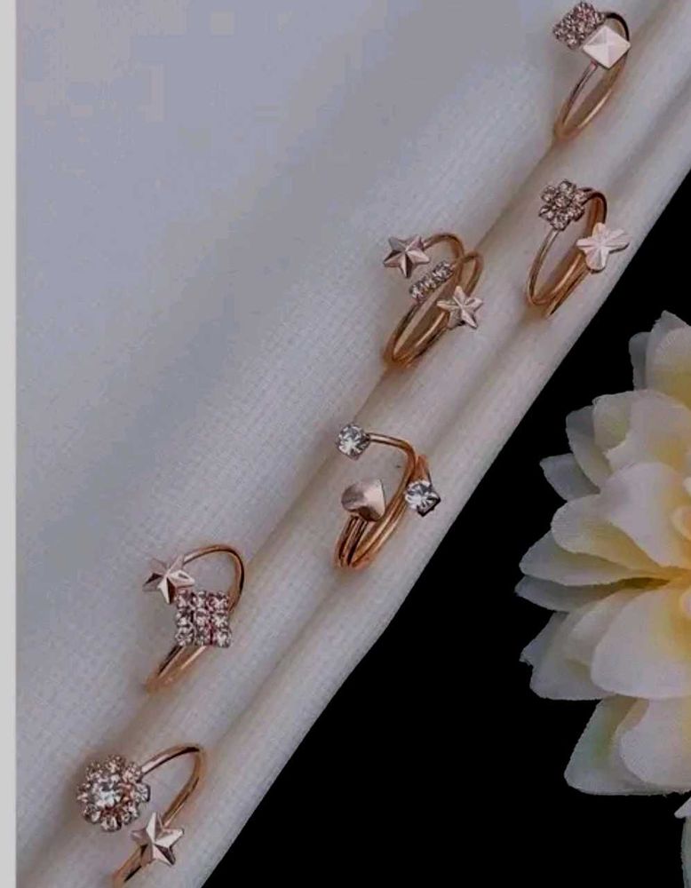 Rose Gold Plated 6 Piece Rings