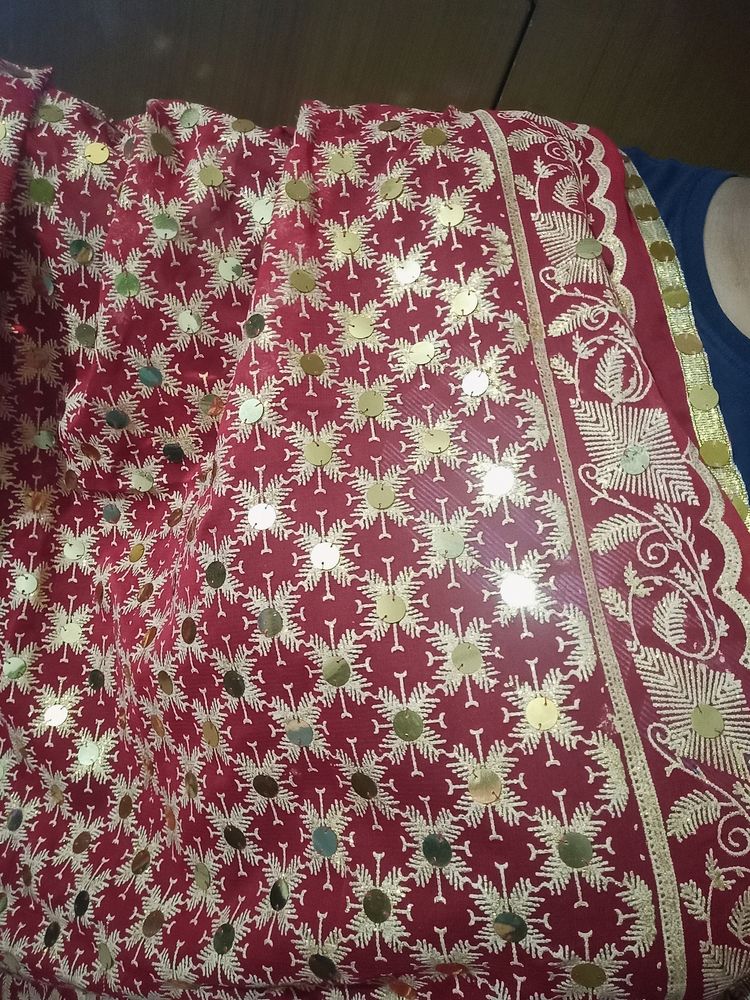 Maroon Bridal Dupatta