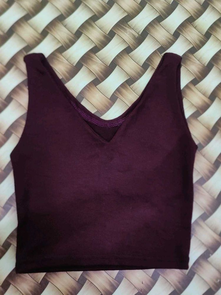 Burgundy Crop Top