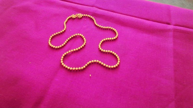 Golden Ball Mani Copper Chain 18 Inch