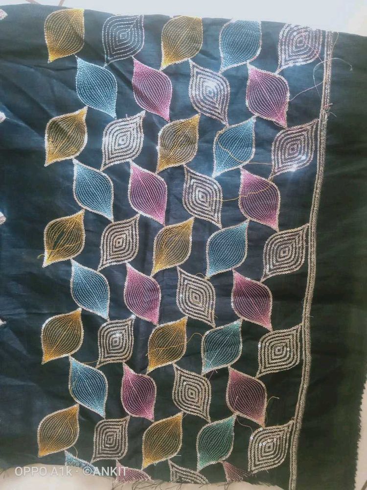 Beautiful Embroidery Teal Unstitched Blouse Piece