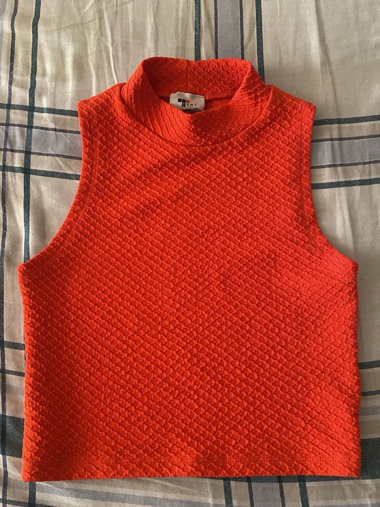 Orange Textured Top