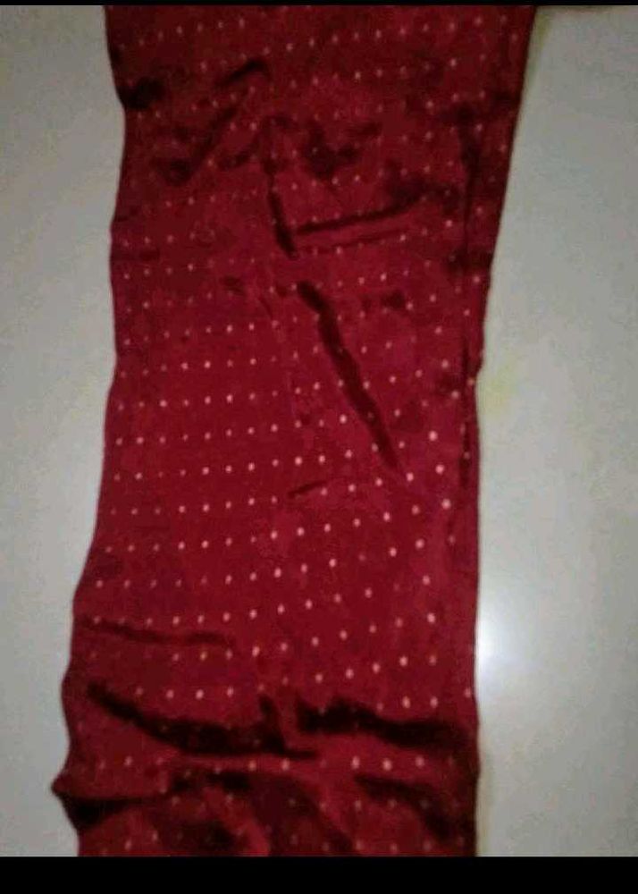 Burgundy Polka Dot Churidar Set Of Embroidery Kurt