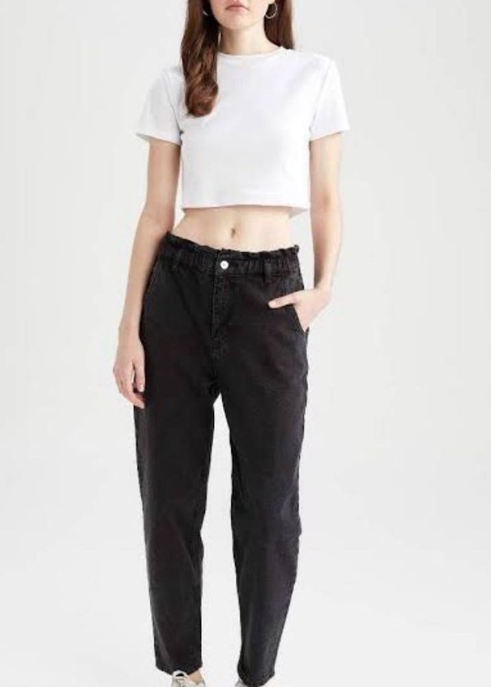 Zara Black Paperbag Waist Pants