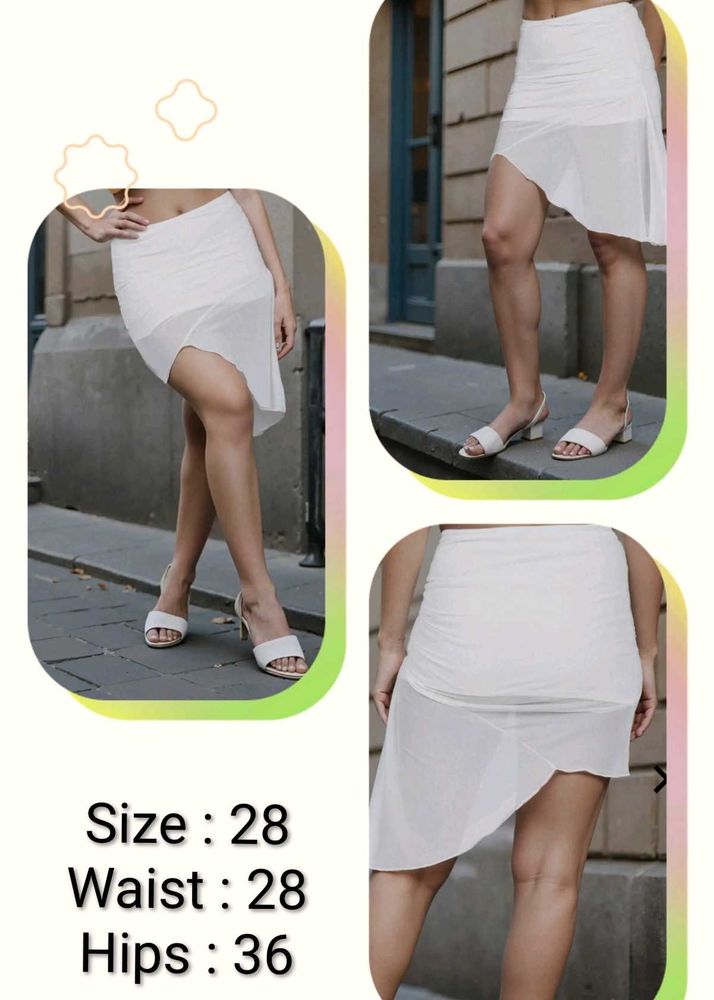 Chic White Asymmetrical Skirt