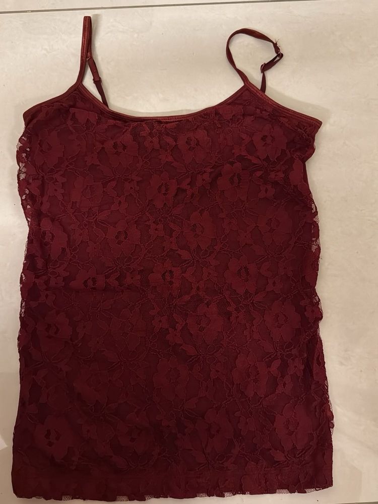 Floral Lacey Spaghetti Top