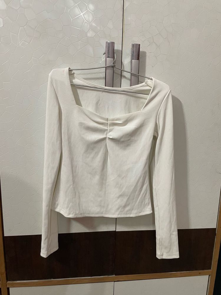 White Long Sleeve Top