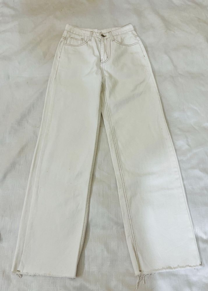 White Wide Leg Jeans