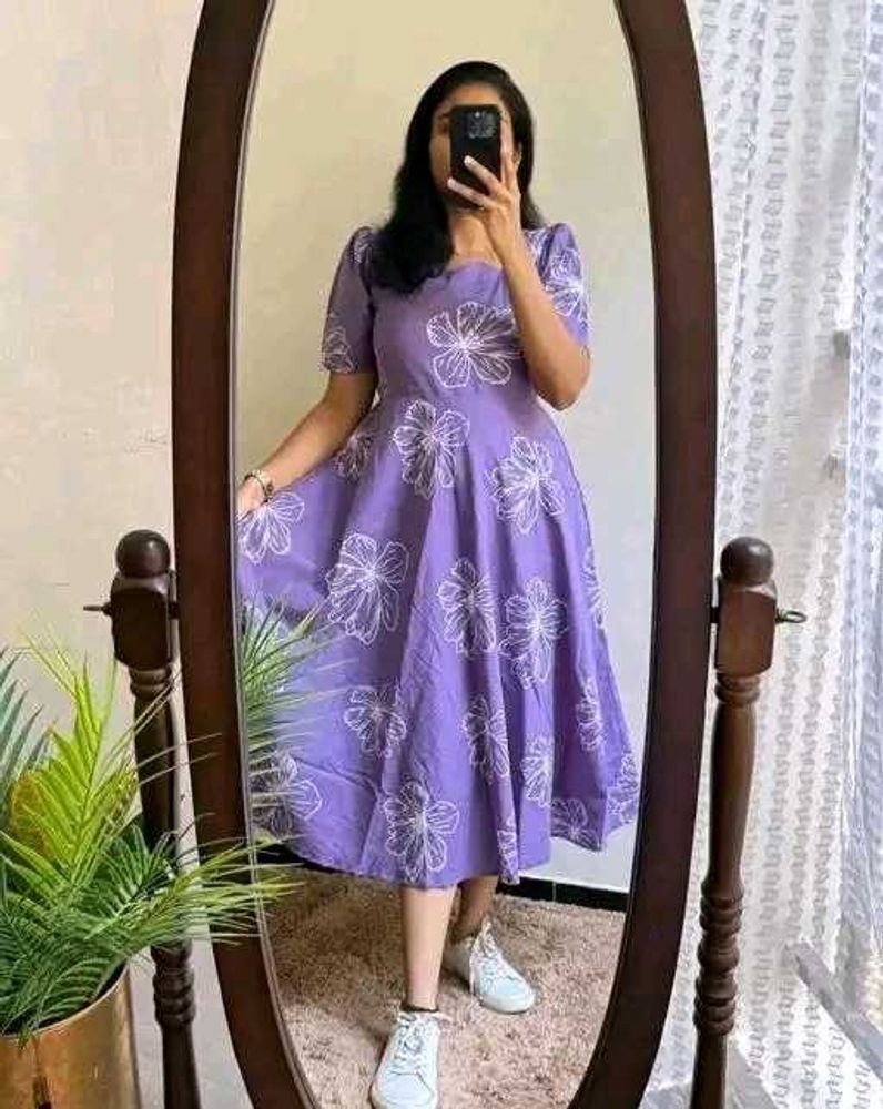 Floral Lavender Midi Dress