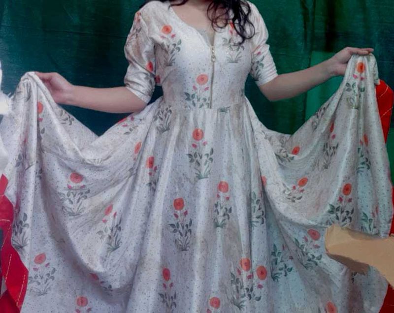 Floral😍Print Anarkali with Dupatta