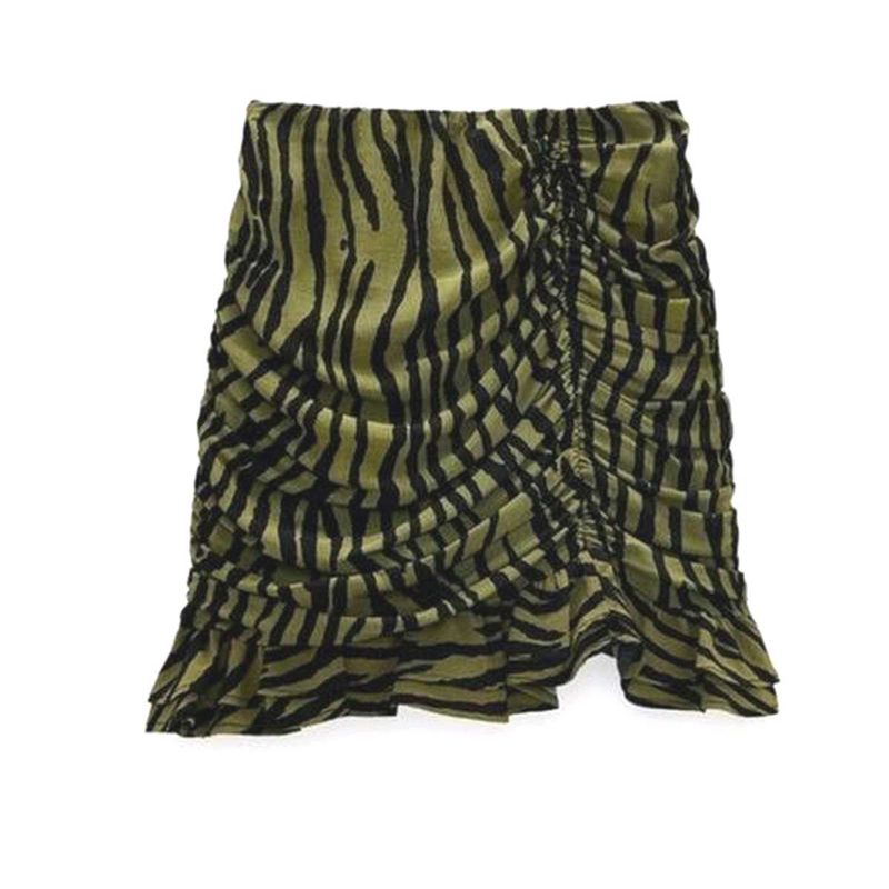 Zara Print Ruched Mini Skirt