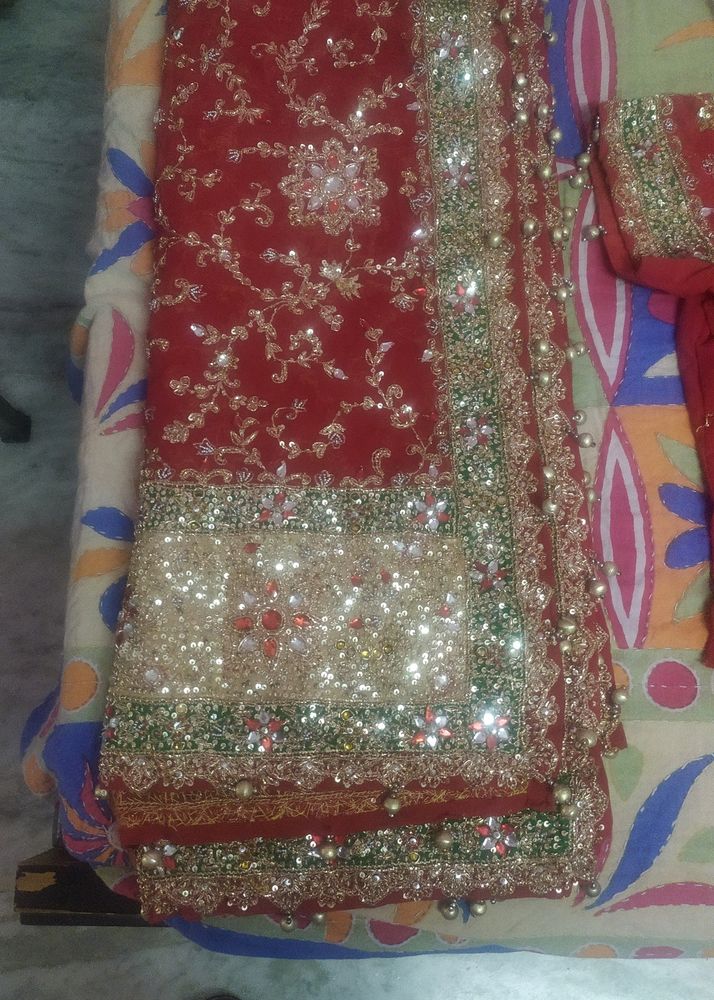 Bridal Lahnga, Chunni Blouse Red