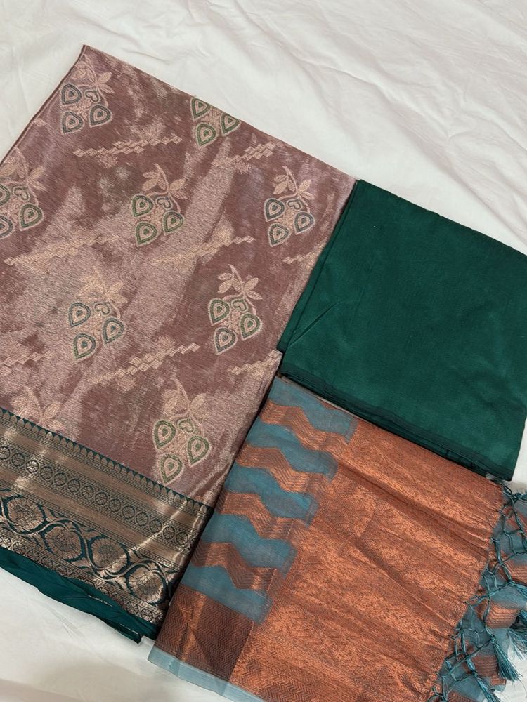 Teal Banarasi Zari Work Suit