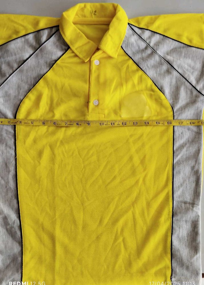 Yellow &amp; Gray Polo T Shirt