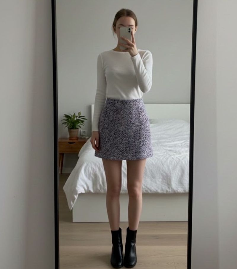 Chic Tweed Mini Skirt