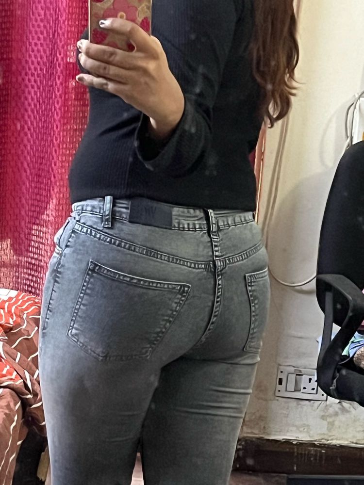 Stylish Gray Denim Jeans